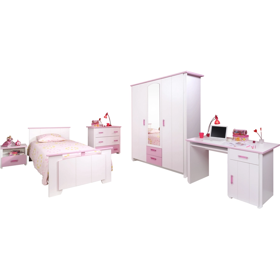 Parisot Kinderzimmer-Set Biotiful 13, 5-tlg Weiß-Rosa Weiß  Rosa