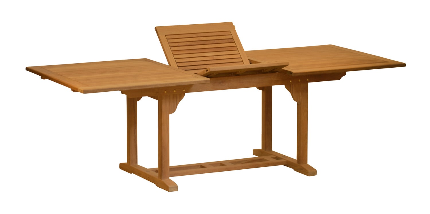 Teak uitschuifbare tafel 240 x 120 cm premium weerbestendig uitschuifbaar