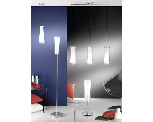 3-lamps hanglamp L 72,5 cm chroom/wit