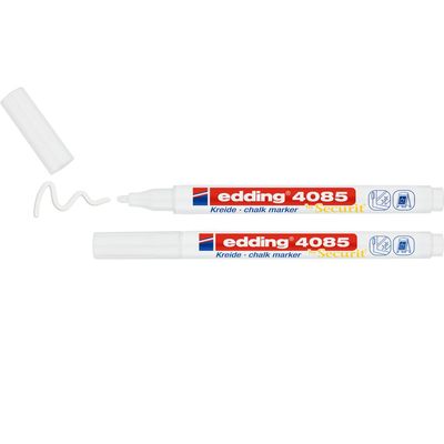 Edding 4085 - Blister de 2 marqueurs craie blanc liquide - pointe ogive fine