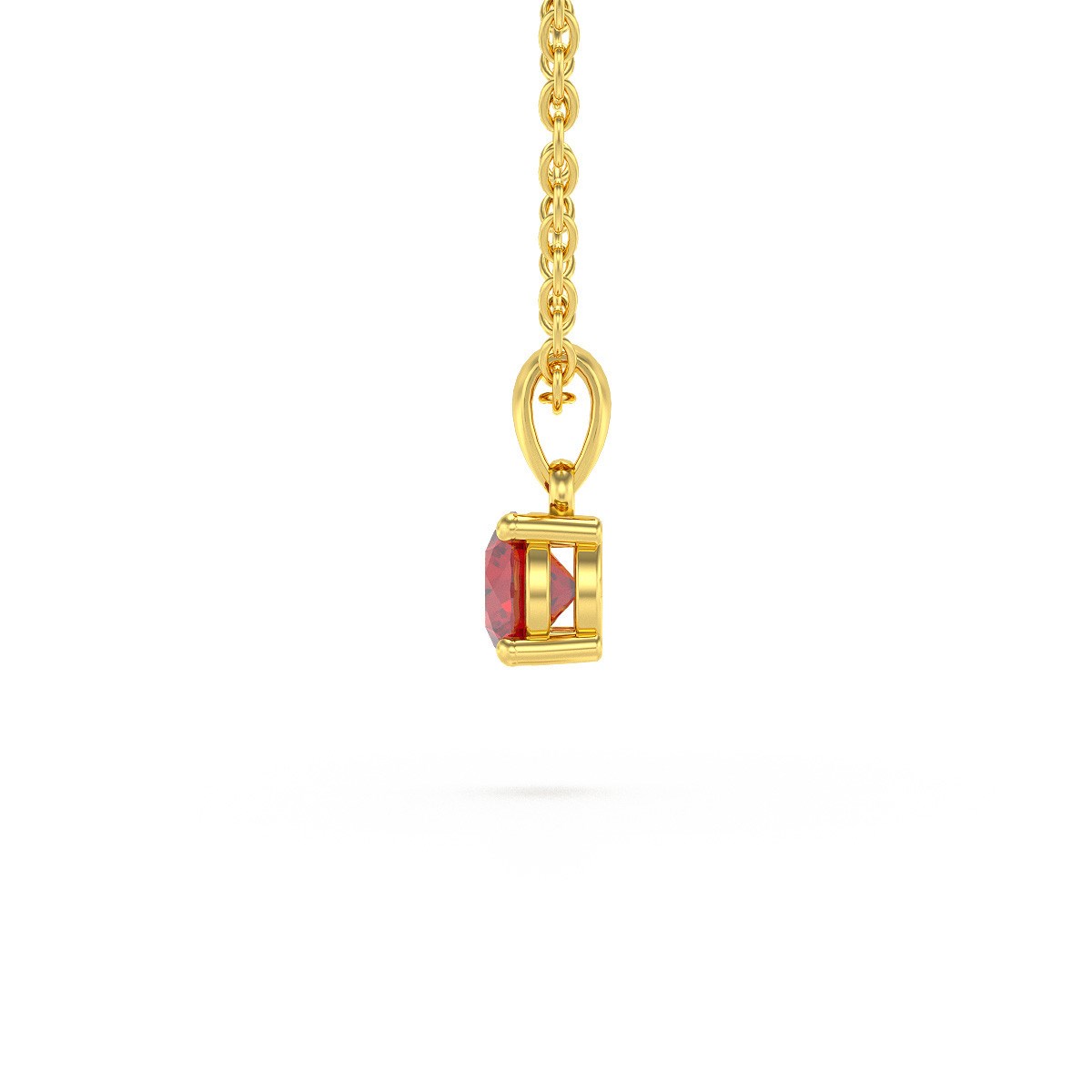 Collier Pendentif Or Jaune 585 Rubis - Bijou Précieux | Aden