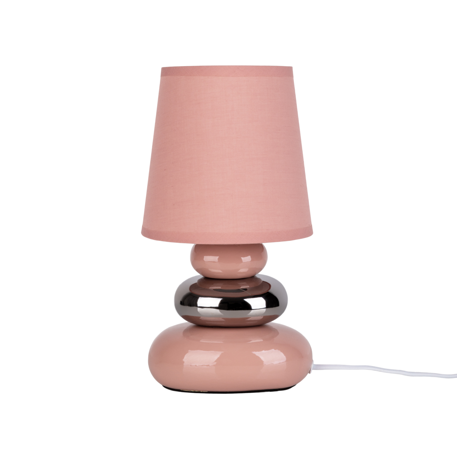 Tischleuchte STONEY - rosé-lachs - Keramik - 31 cm