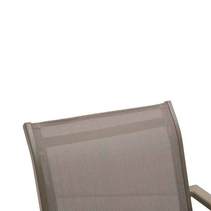 Ensemble table de jardin extensible LUZANE + 12 fauteuils ESSENTIA Argile & Café