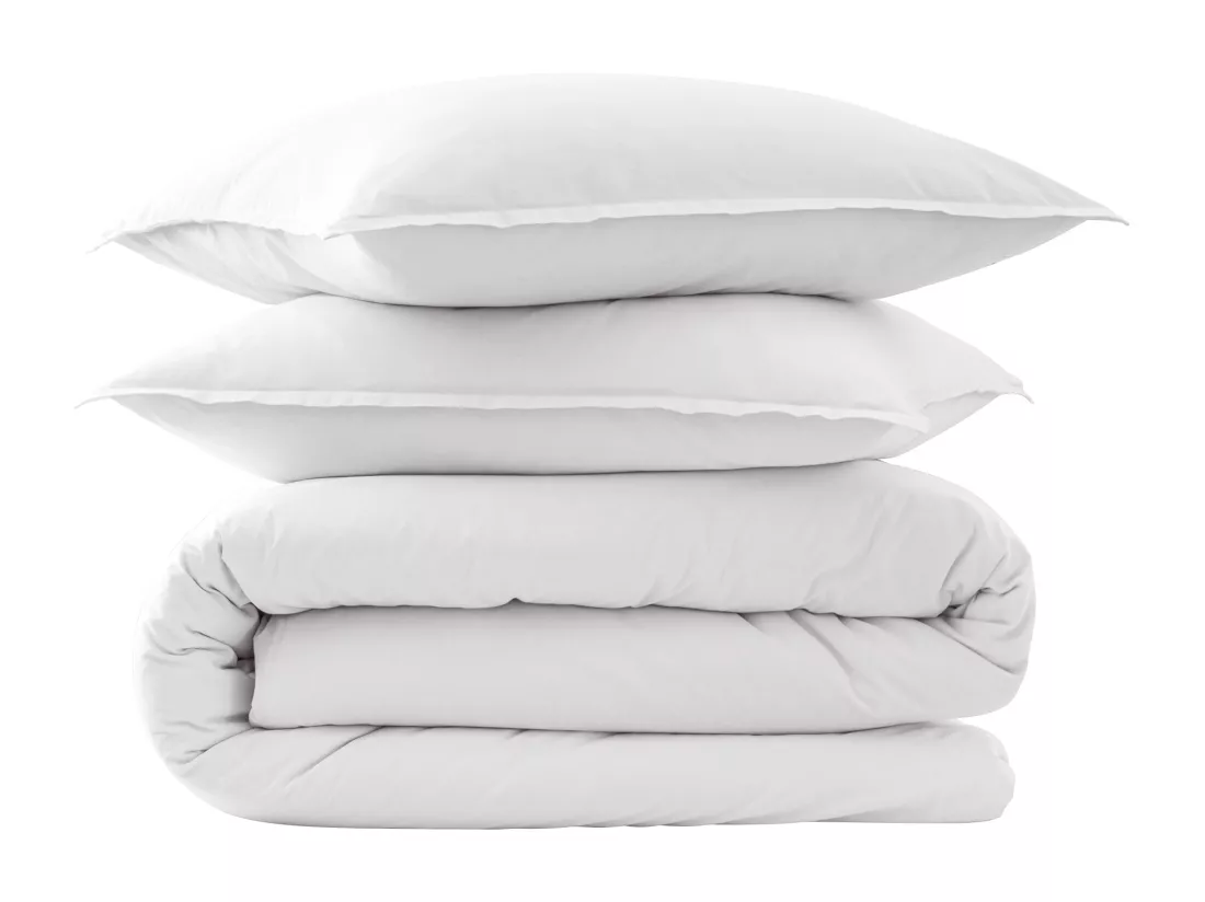 Parure de lit coton lavé - SOMEO Blanc 260x240 - CELESTE