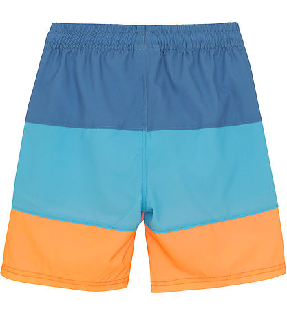 Color Kids Badeshorts - Farbblock - River Blue