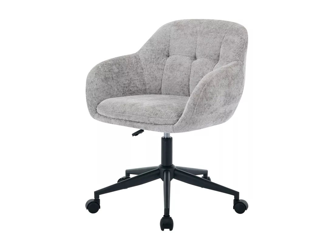 Chaise de bureau - Tissu texturé - Gris - Hauteur réglable - LASSANDRA de Pascal Morabito