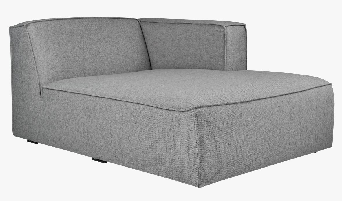 Modulsofa sjeselong høyre grå - 114x154x73 cm