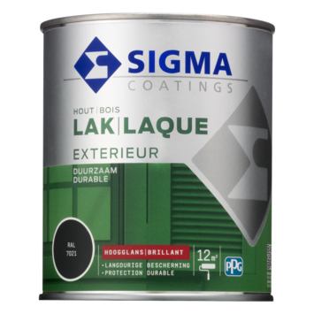 Sigma Exterieur buitenlak hoogglans RAL 7021 zwartgrijs 750 ml