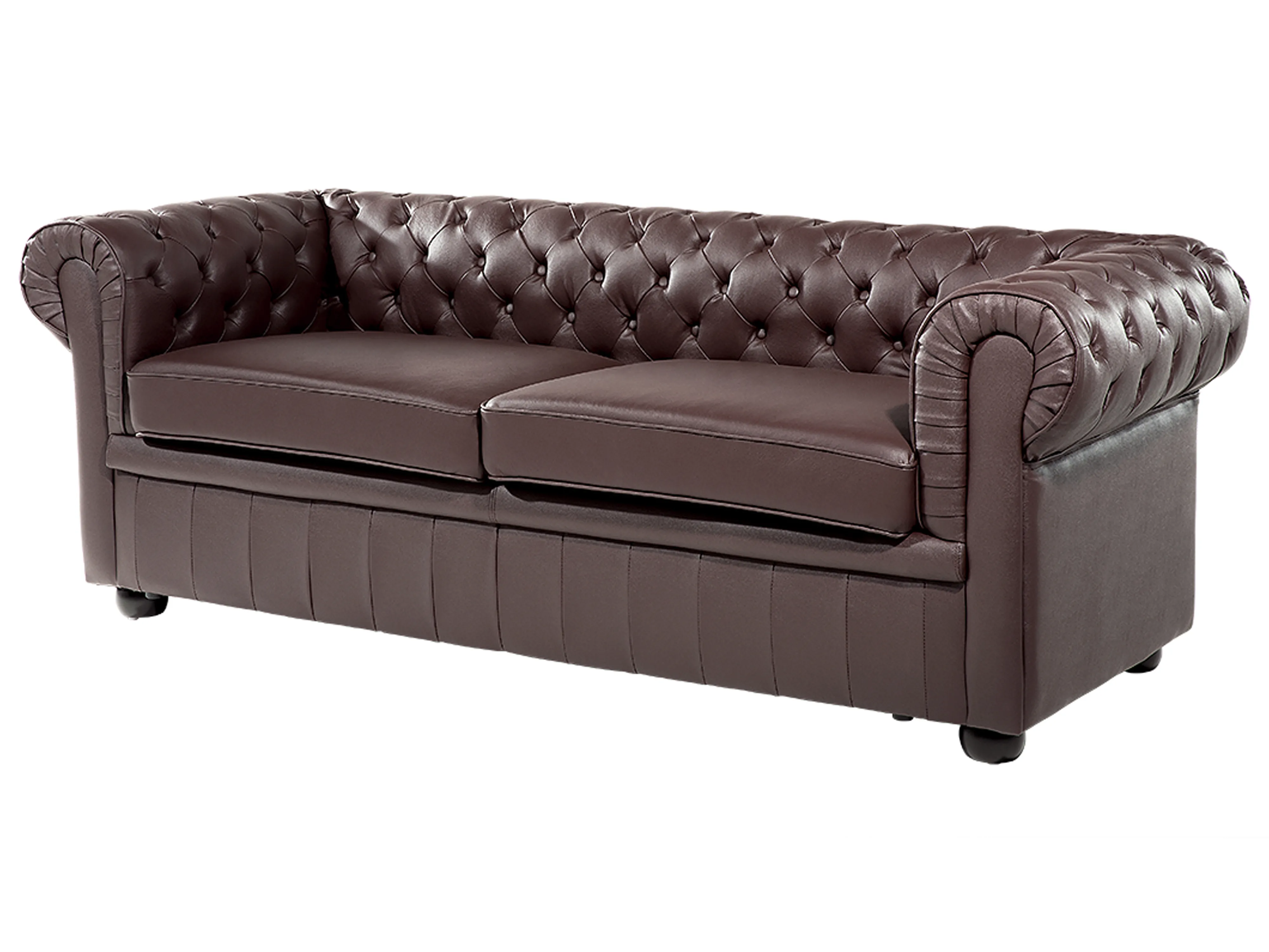 Bank 3-zits CHESTERFIELD Leer Bruin