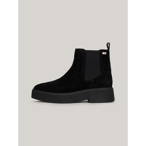 Tommy Hilfiger Suede Tonal Chunky Chelsea Ankelstøvler, Black, 40