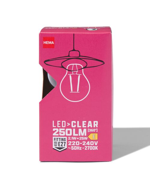 ampoule poire led clear E27 2,1W 250lm
