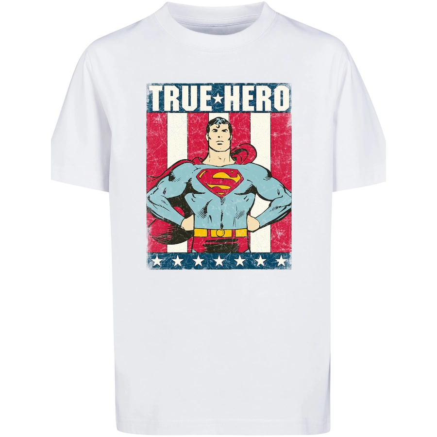 F4NT4STIC T-Shirt T-Shirt DC Comics Superman True Hero Superheld weiß