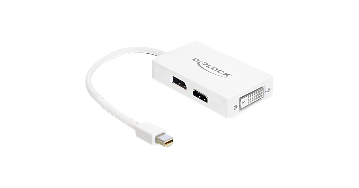 DeLOCKMini DisplayPort naar DisplayPort / HDMI / DVI adapter  (Wit)