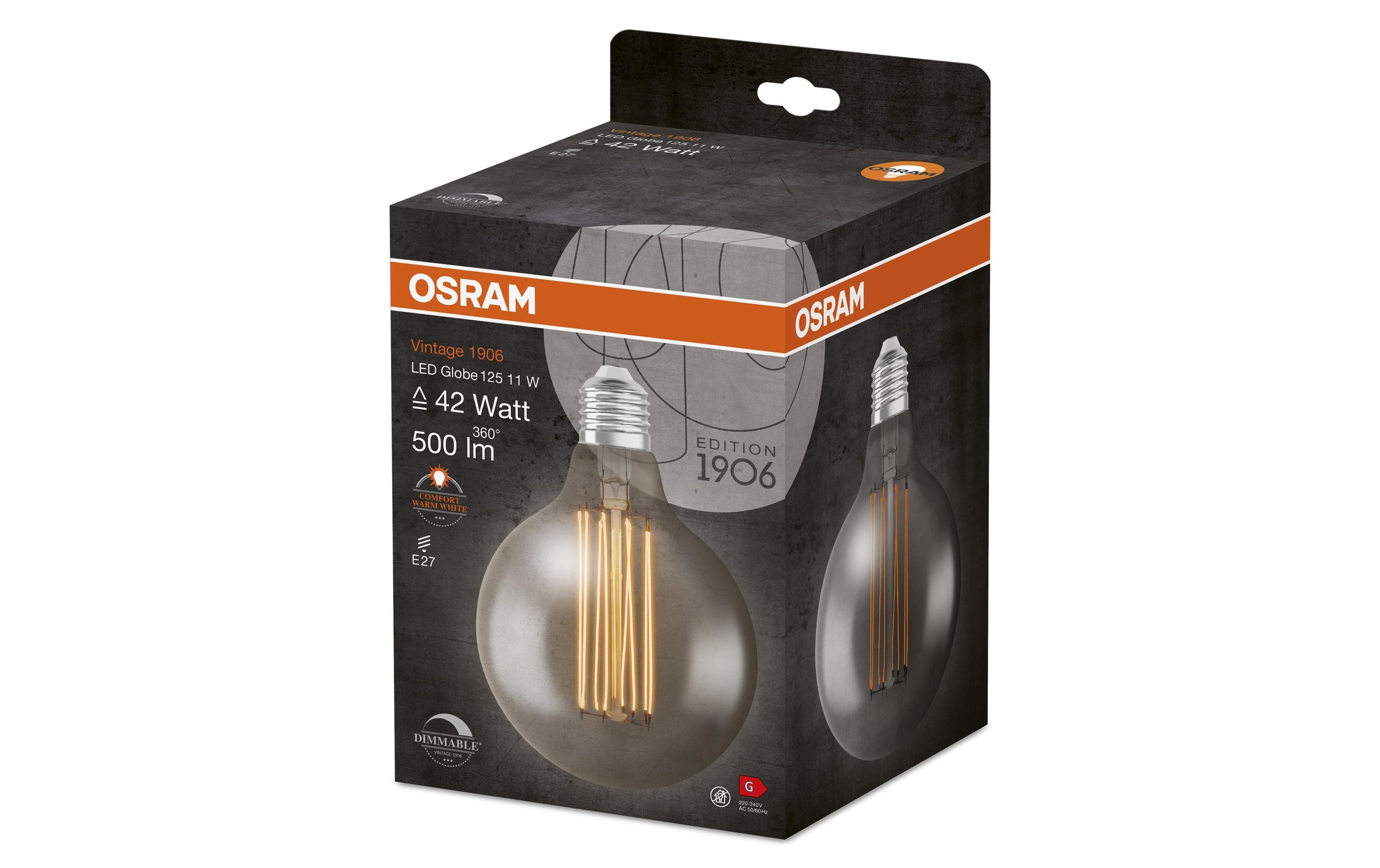 Osram LED-Leuchtmittel »Vintage 1906 Globe125, 11W, E27, Warmweiss« E27 1 Stk. Warmweiss