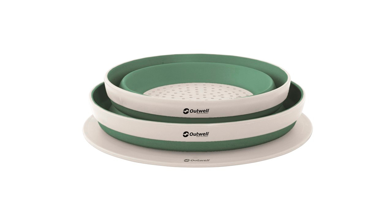 Outwell Collaps Schüssel und Sieb Set 3 teilig shadow green
