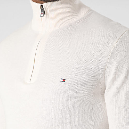 Pull Col Zippé Pima 8049 Beige