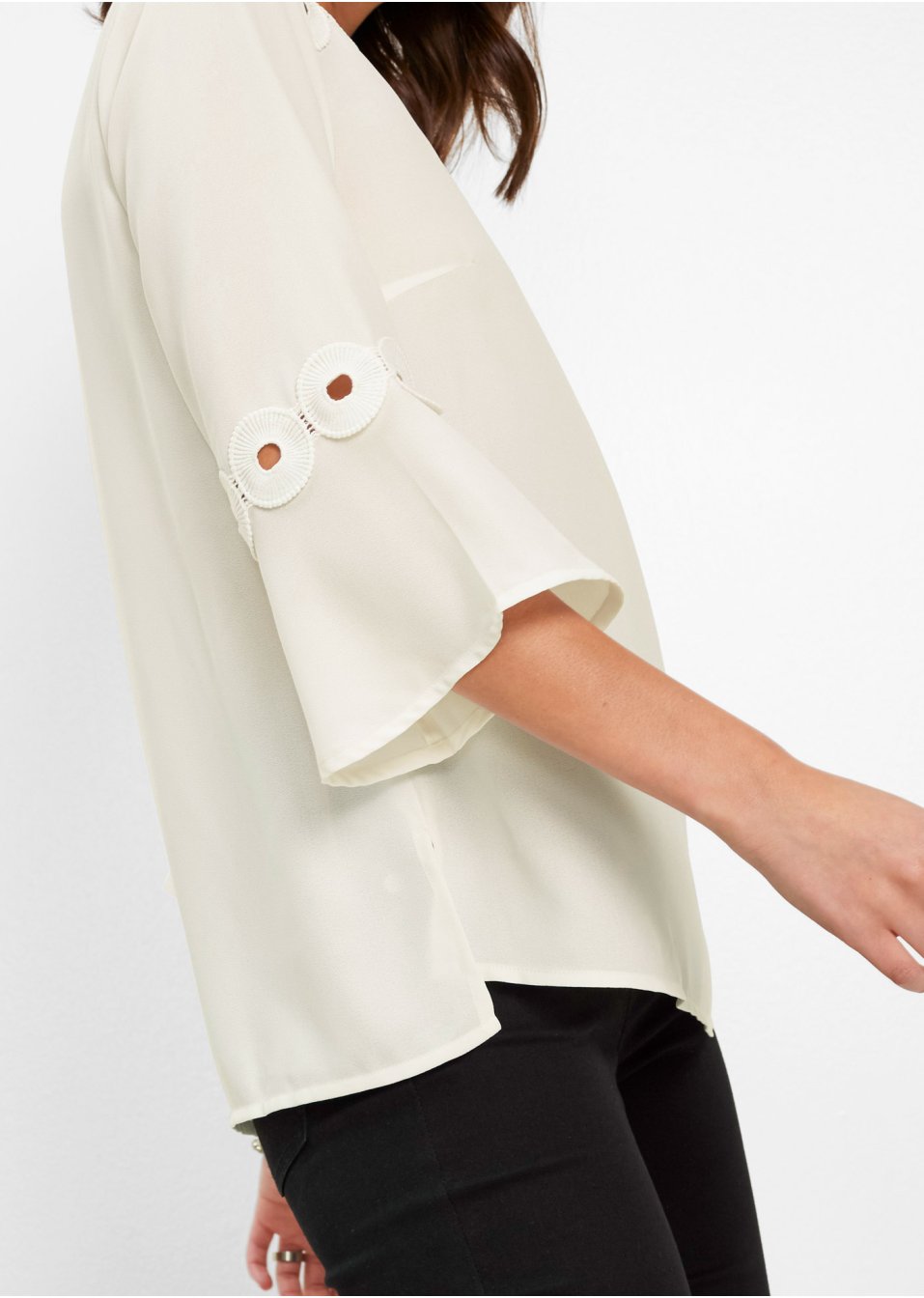 Blouse ample avec application, manches 3/4