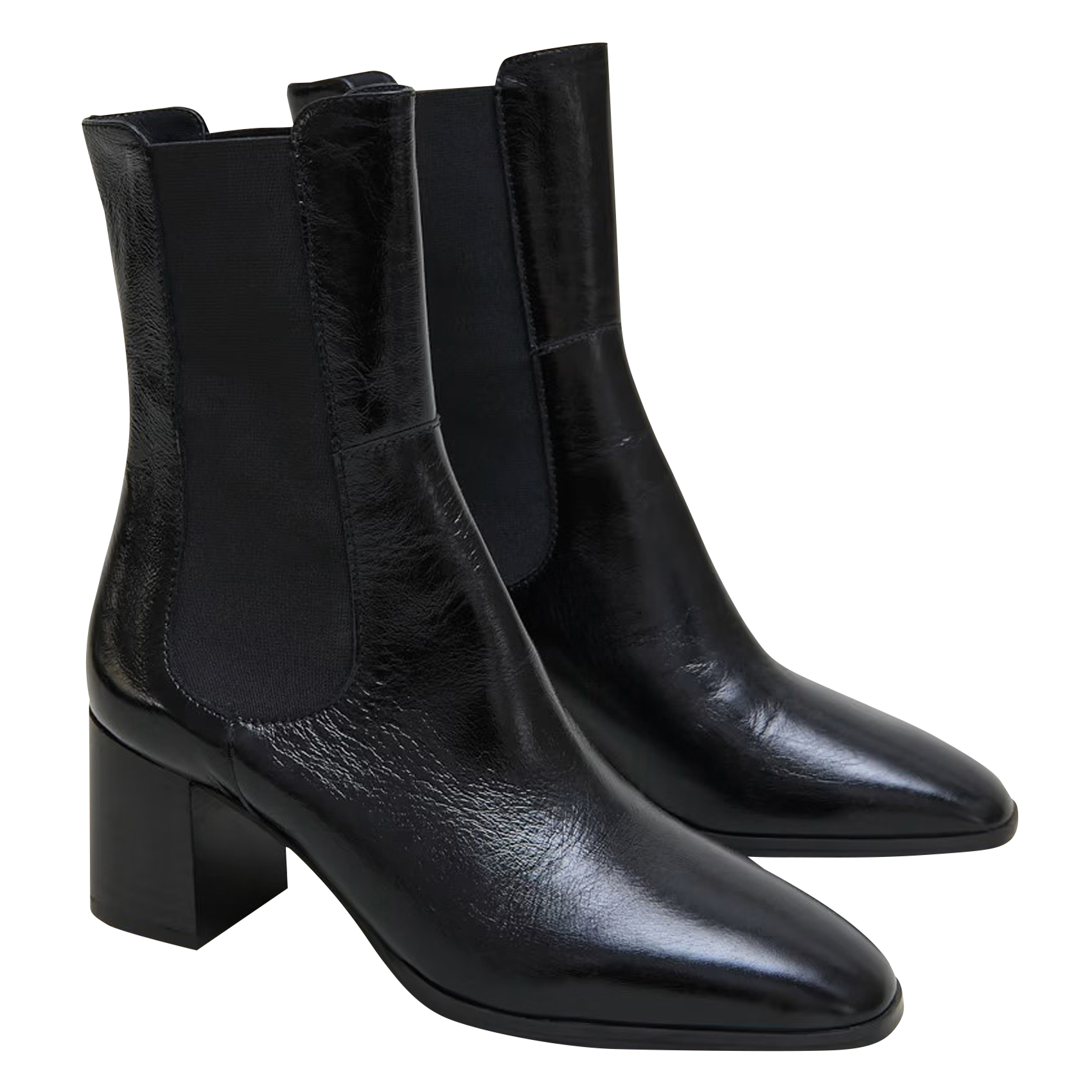 DUCHA - Bottines à talons en cuir | Noir