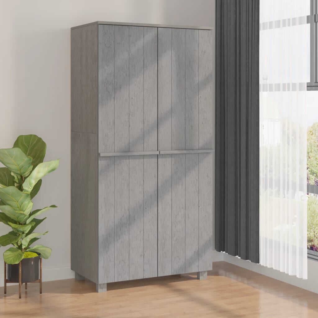 vidaXL HAMAR Kledingkast, Lichtgrijs, 89x50x180 cm, Dennenhout