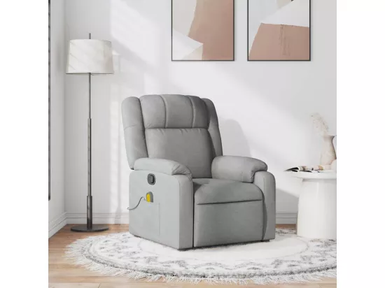 Fauteuil de massage inclinable Gris clair Tissu