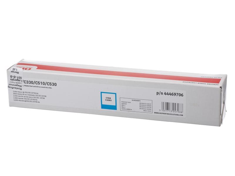 OKI Toner 44469706 Cyan Toner, cyan