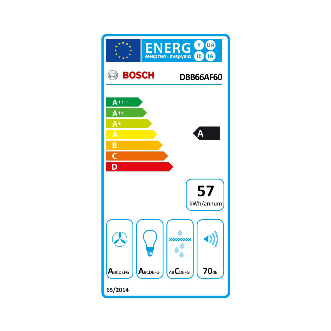 Bosch DBB66AF60 Integrierte Designhaube 60 cm