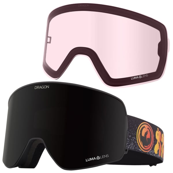 Masque de ski DRAGON NFX2 BONUS BLACK/RED/ORANGE