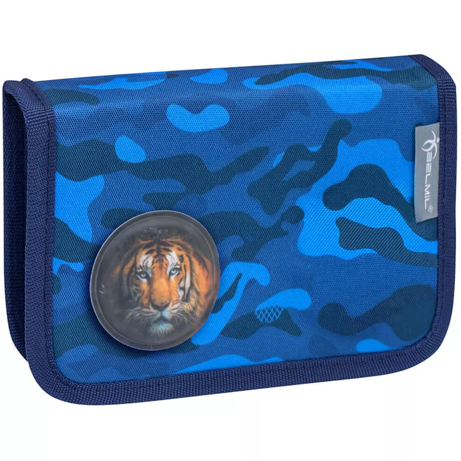 Belmil Schulranzen Classy Schulranzen Set 6-teilig mit Brustgurt Blue Camouflage