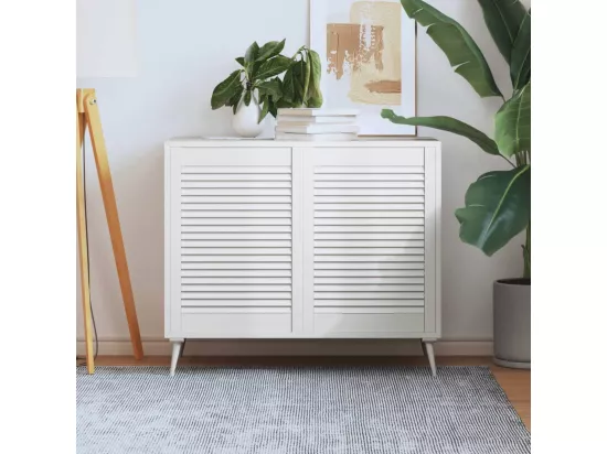 Portes d'armoire à persiennes 2 pcs blanc 69x49,4 cm pin massif