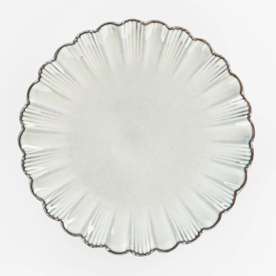 Mica Decorations Corfu Dinerbord - H2,5 x Ø26,5 cm - Keramiek - Grijs