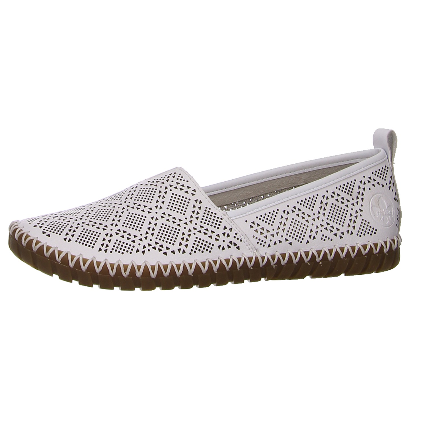 Rieker Slipper weiß weiss/weiss kombi