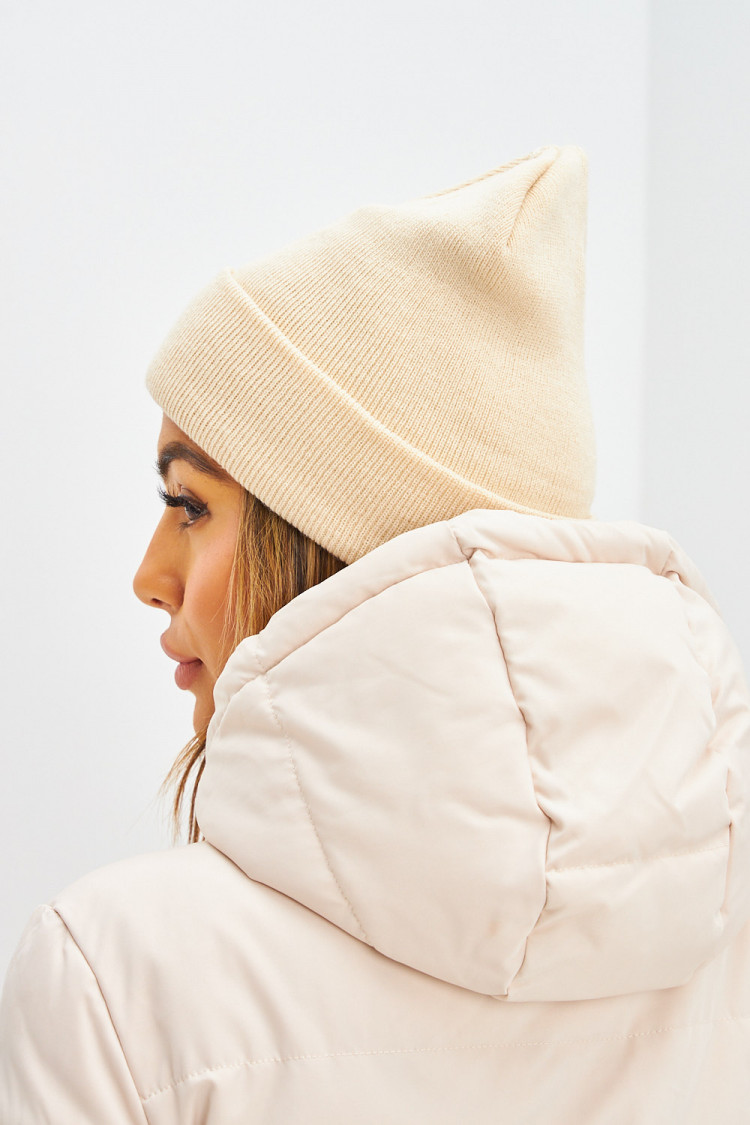 Bonnet côtelé beige