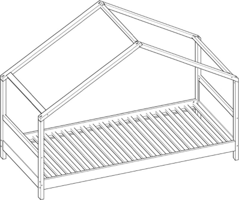 Huisbed - Kinderbed - Wit - Massief Hout