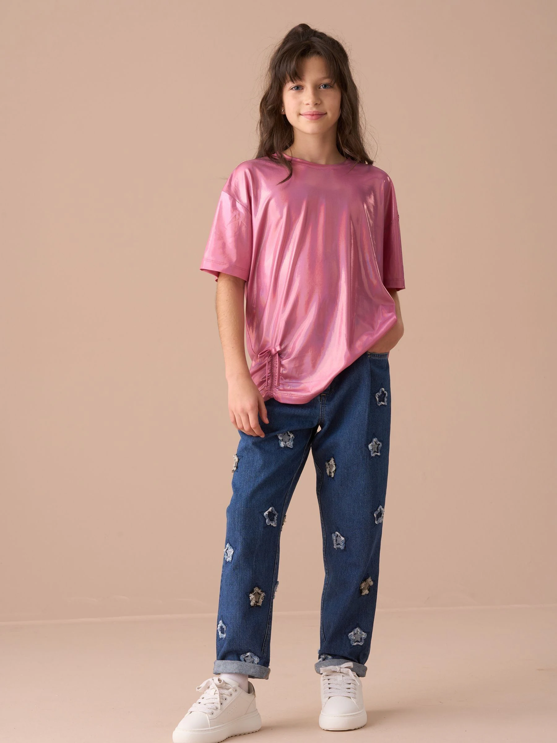 Angel & Rocket Luna top met jersey en folie