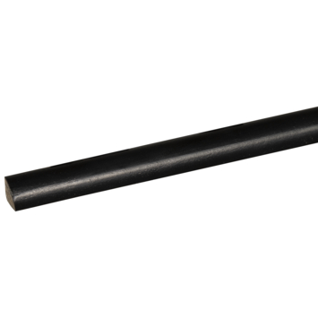 Lat kwartrond grenen zwart gelakt 7x7mm 270cm