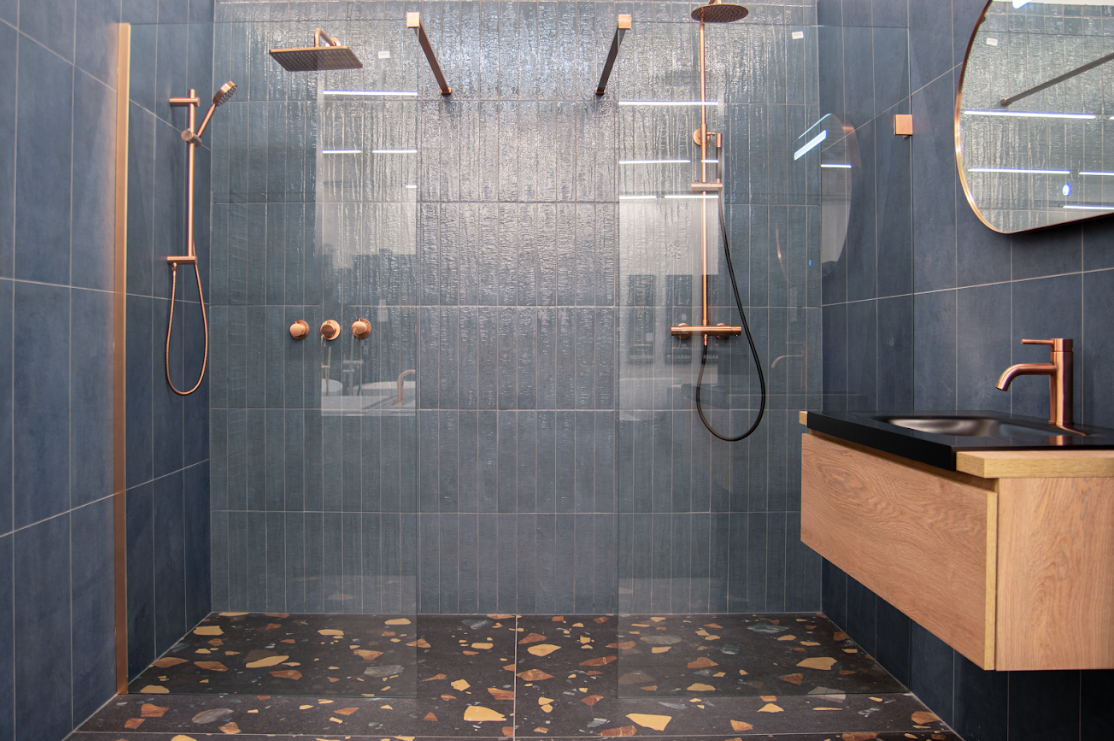 Saniclear Redro Copper douchewand 100cm anti-kalk 8mm geborsteld koper