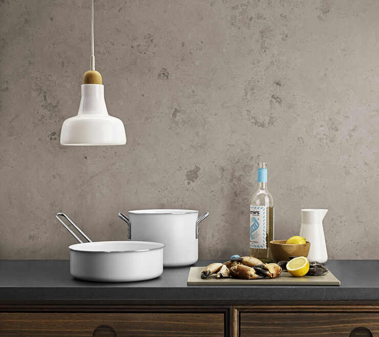 Eva Trio White Line Sauterpande 24 cm keramisk Slip-Let® belægning White