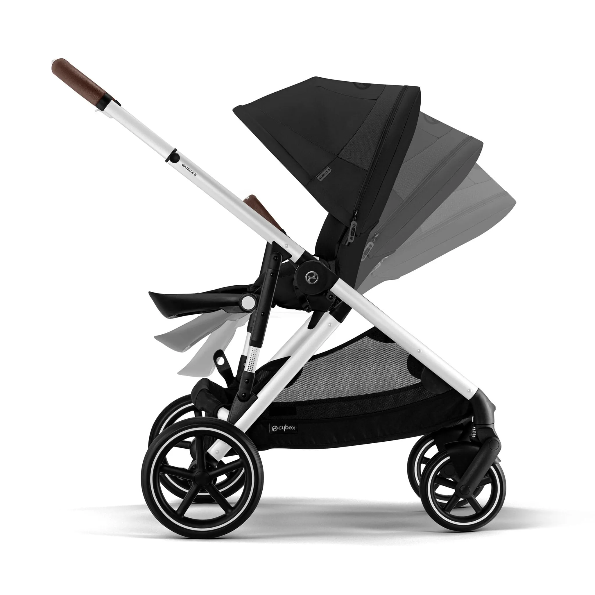 Cybex Poussette Gazelle S 2 + Siège d'Auto Aton G Swivel - Moon Black
