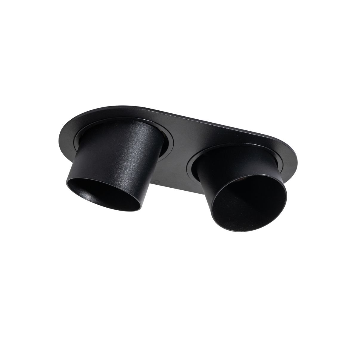 Afgeronde inbouwspot zwart GU10 50mm 2-lichts - Installa