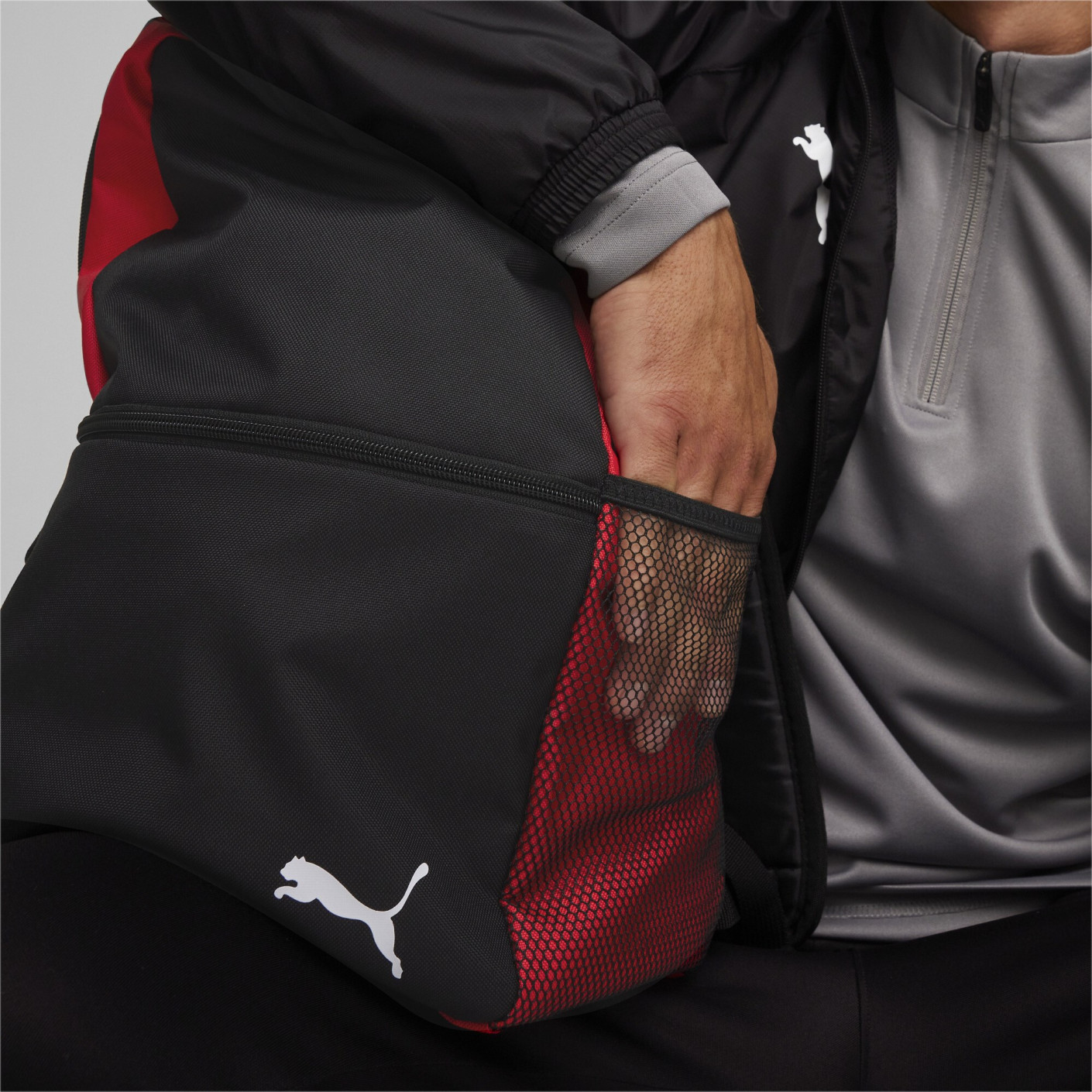 PUMA teamGOAL Rugtas Core Zwart Rood