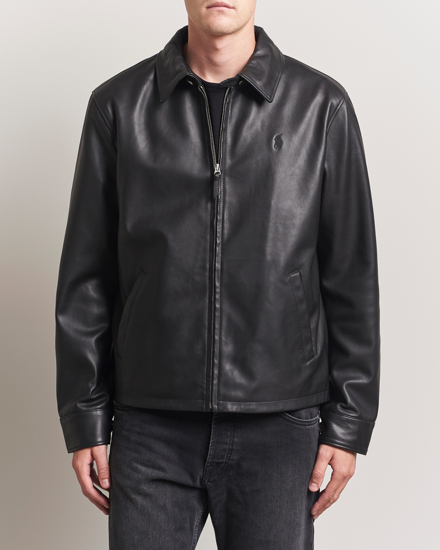 Polo Ralph Lauren Maxwell Windbreaker Leather Jacket Polo Black