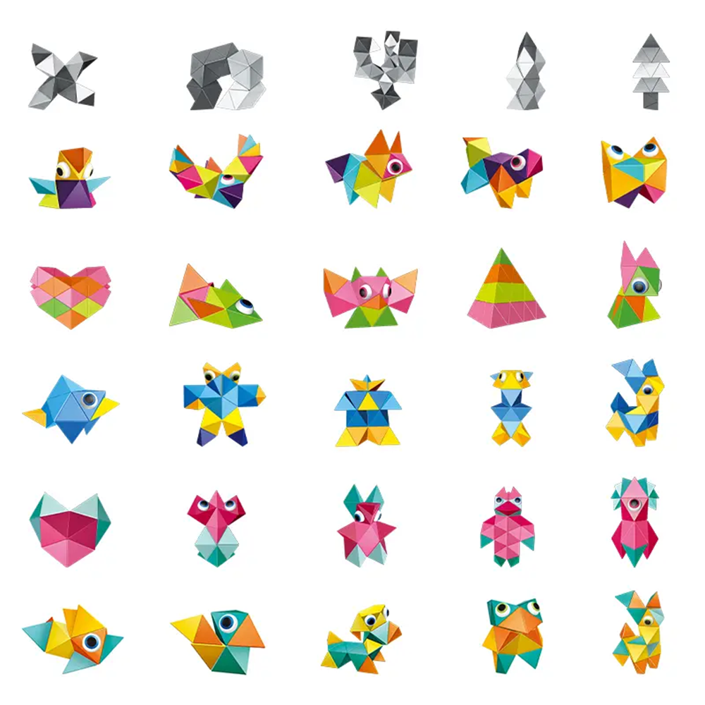 (38-tlg. Set) Magnet Pyramiden Bausteine DIY Kinder Spielzeug Magnetische Fliesen Lernspiel - Bunt
