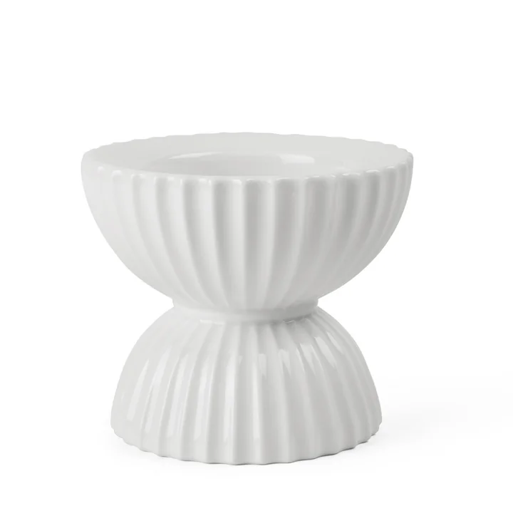Lyngby Porcelæn - Lyngby Tura Blockkerzenhalter, Ø 11.5 cm, weiss