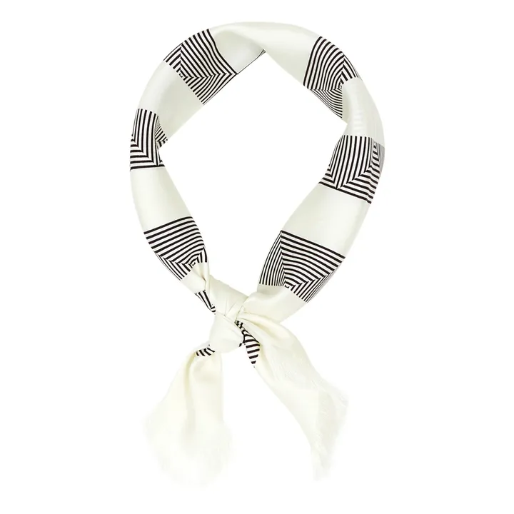 Aeneis Foulard en Soie Geometric Mirage | Crème