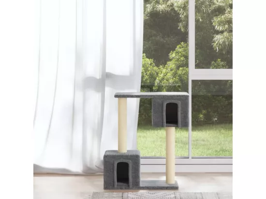 Arbre à chat avec griffoirs en sisal Gris clair 60 cm