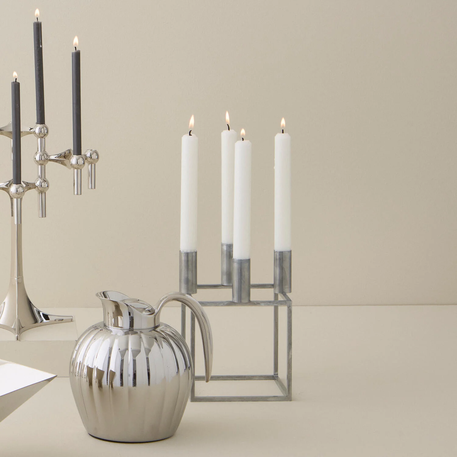 Audo Copenhagen  Kubus 4 lysestage - Zinc