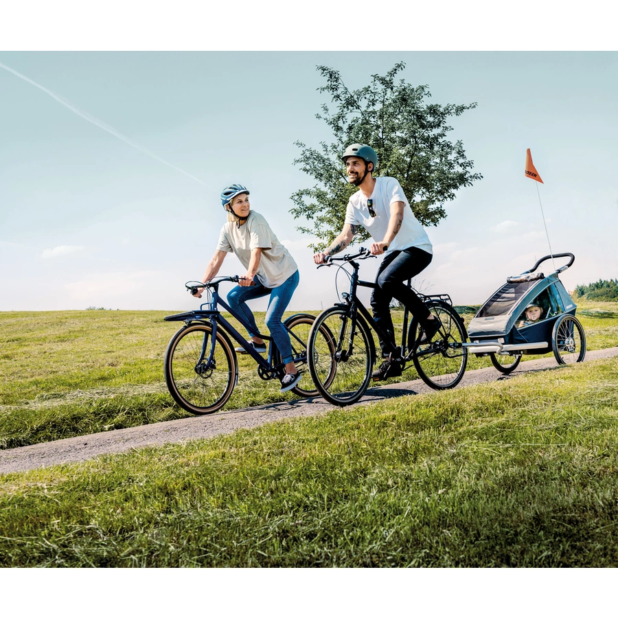 CROOZER Kinderfahrradanhänger Kid Vaaya 2 Colourful Journey inklusive Sonnenschutz