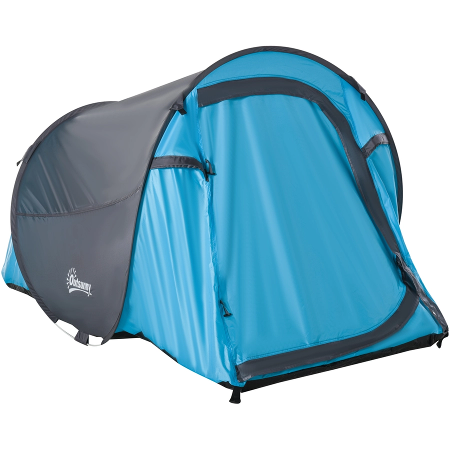 Outsunny Campingzelt für 1-2 Personen blau, grau