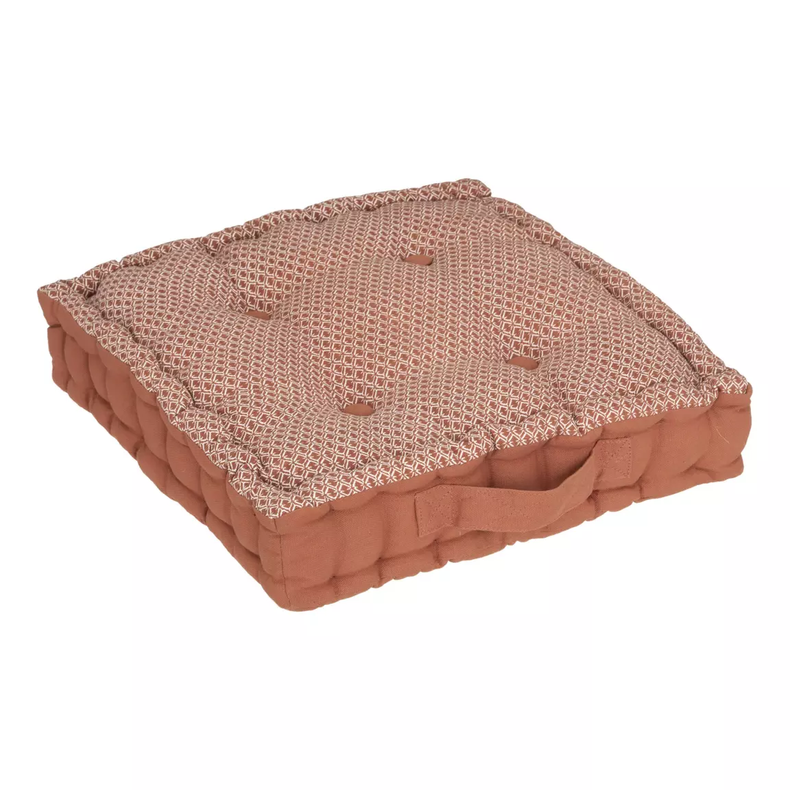 Coussin de sol carré coton (40 x 40 cm) Otto Terracotta