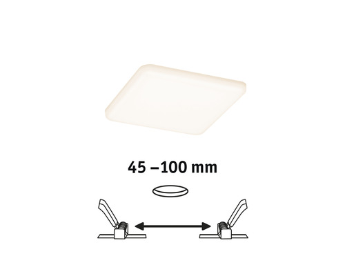 LED inbouwpaneel IP44 8,5W 650 lm 3000K 12,5x12,5 cm Inbouwdiameter 4,5-10 cm Veluna VariFit satijn 230V